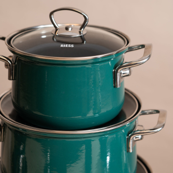 Preview: Emaille-Set 5tlg., Design TEAL Preview: Emaille-Set 5tlg., Design TEAL